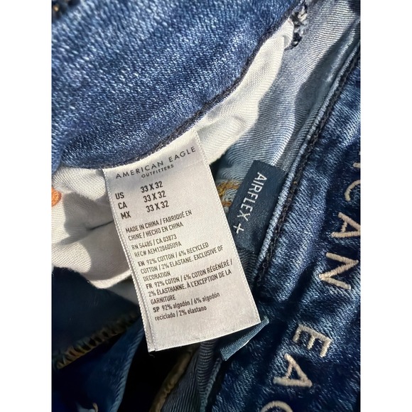 American Eagle Jeans Men's 33x32 (Fits 33x30) Blue Denim Athletic Straight - Picture 5 of 9